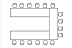 Skizze Stellform Tische und Stühle U-Form außen